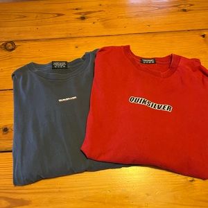 Large Quicksilver long sleeve Ts.